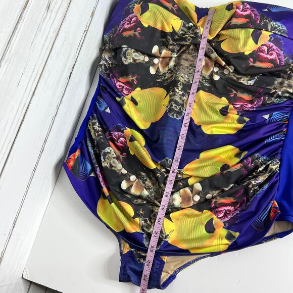 ModCloth Be Pacific One-Piece Strapless Swimsuit Plus Size 4X - Picture 10 of 11